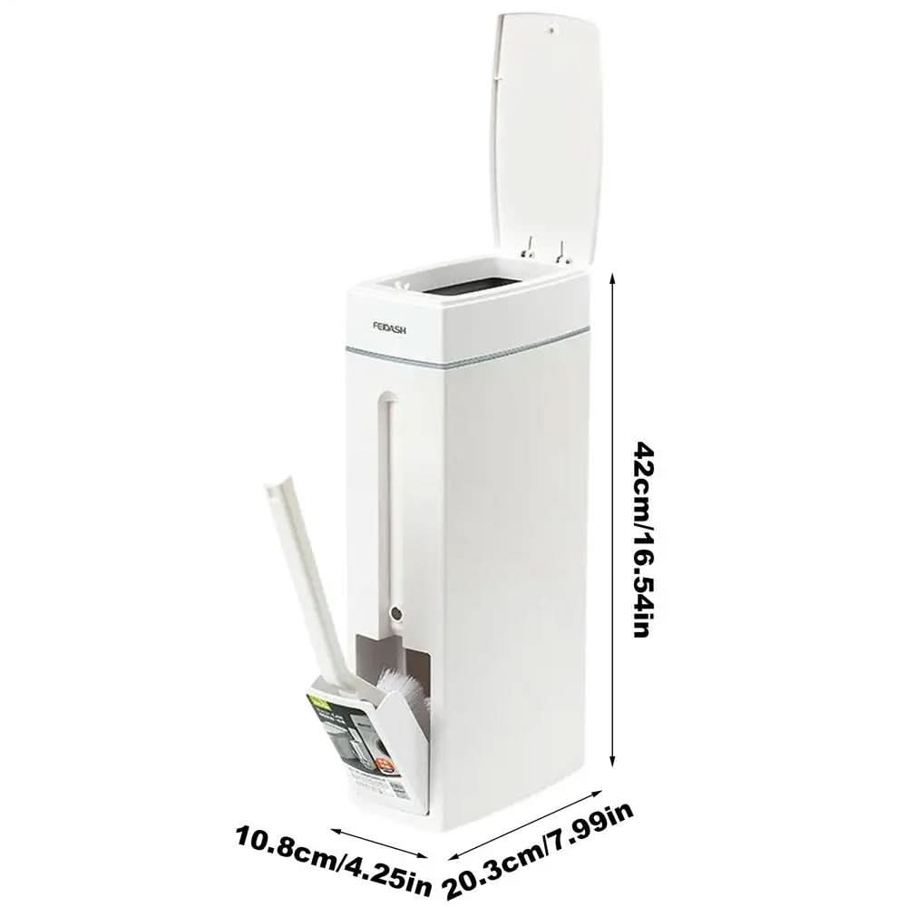 DUOCLEAN – Slim Trash Can with Hidden Toilet Brush Set
