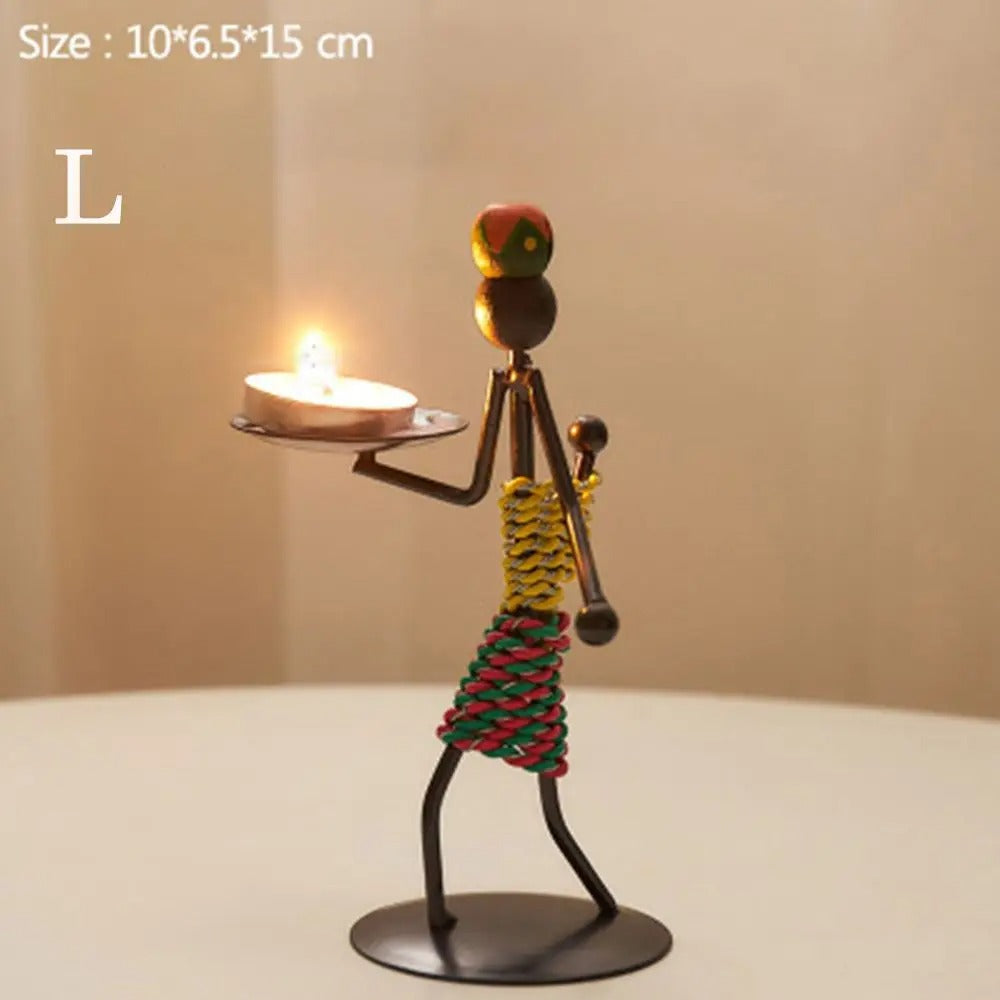 LUMIVIBE – Abstract Metal Candle Holder Sculpture
