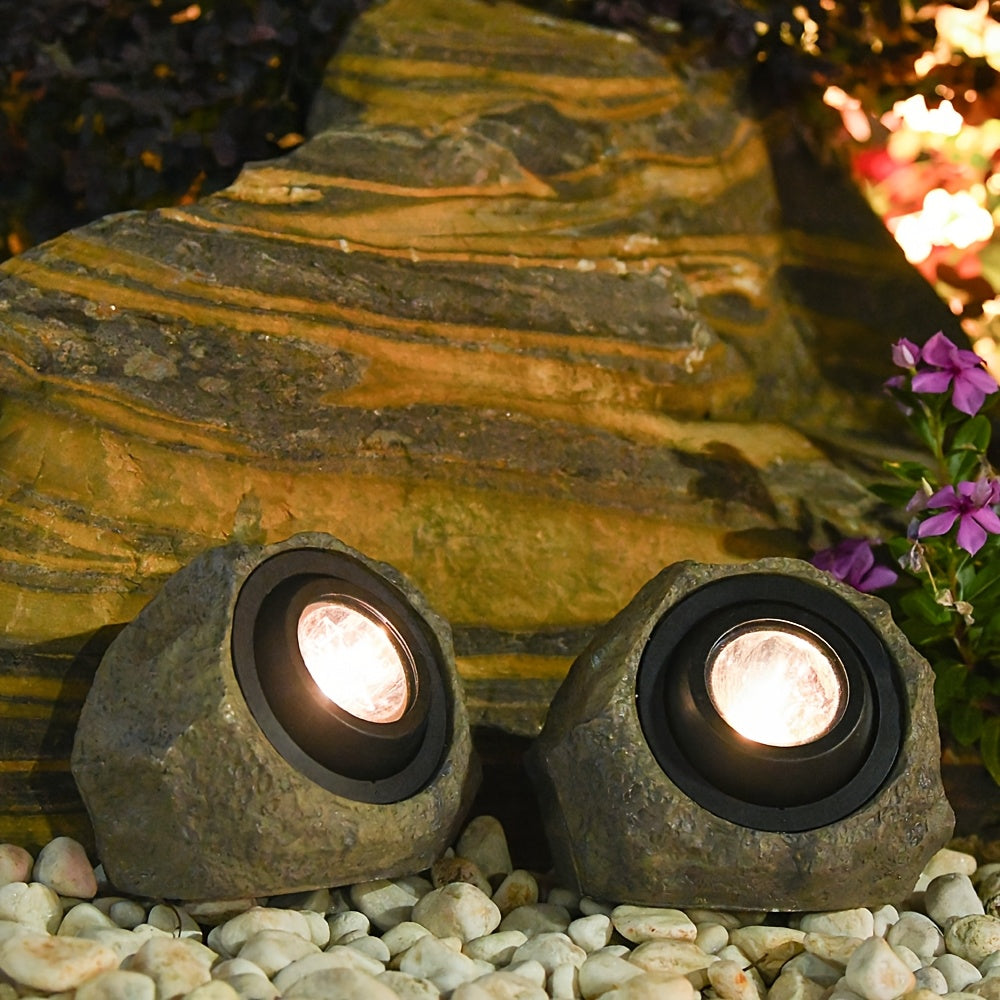 Stoneva - Solar simuliertes Felsen-Gartenlicht