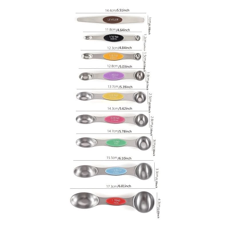 MEASURIX – Magnetisches Edelstahl Messlöffel-Set
