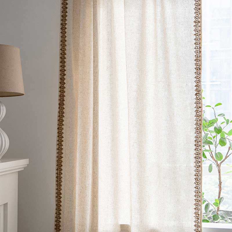BOHTERRA – Bohemische beige Vorhänge mit halbverdunkelnder Wirkung für ein gemütliches Interieur