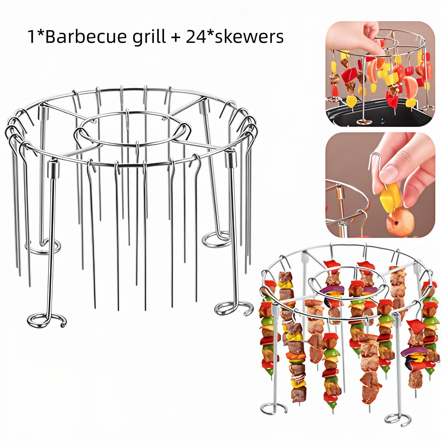 GRILLTOWER – Support vertical pour brochettes en acier inoxydable
