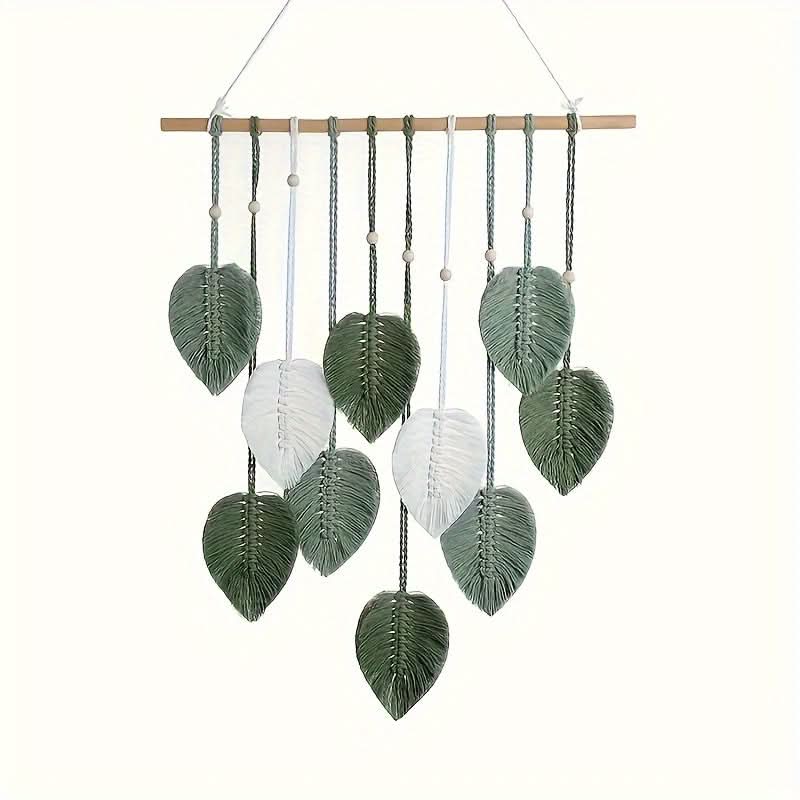 Verdelia - Boho Wandbehang mit grünen Blättern