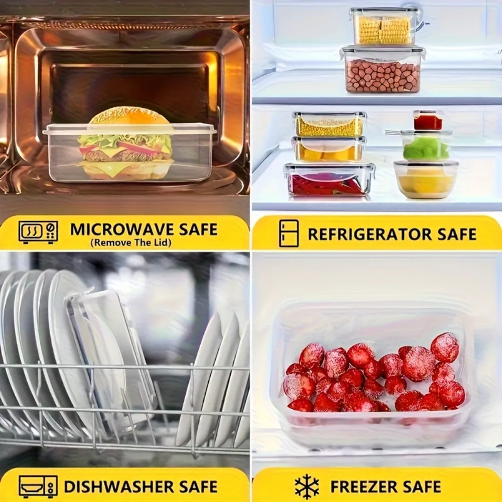 Airtight Food Storage Containers - 8-Piece BPA-Free Meal Prep Tupperware Set with Locking Lids 3