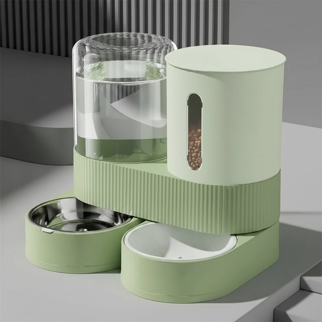 Automatic Cat Feeder & Waterer - 2-in-1 360° Rotatable Cat Food Dispenser, 2.4L Capacity 6