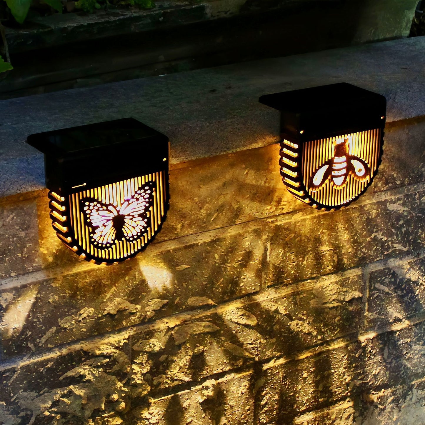 MIRALUX – Lampes solaires de clôture HollowGlow, lot de 2