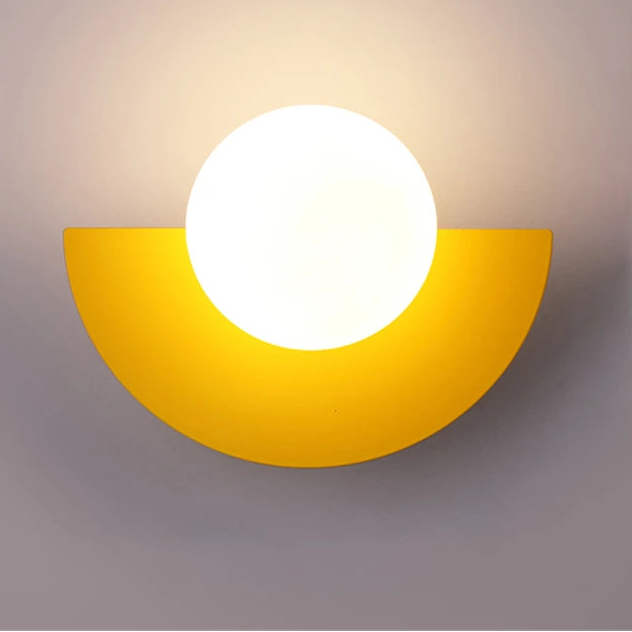 Elegant LED Wall Sconce - Modern Plastic Ball Lampshade for Bedroom & Corridor 11