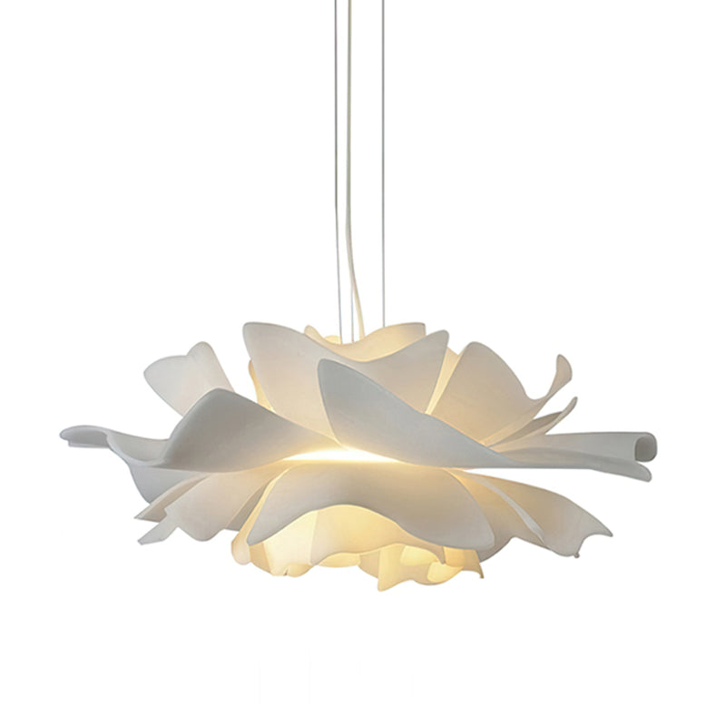 Elegant White Lotus Pendant Light - Glass Kitchen Pendant Lighting in Warm Neutrals 10
