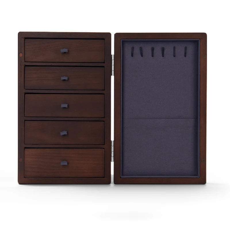 Elegant Wooden Jewelry Box for Women - Multi-Layer Jewelry Organizer with Magnetic Absorption 9
