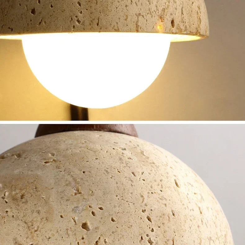 Elegant Yellow Travertine Half Circle LED Wall Lamp for Modern Home Decor 5