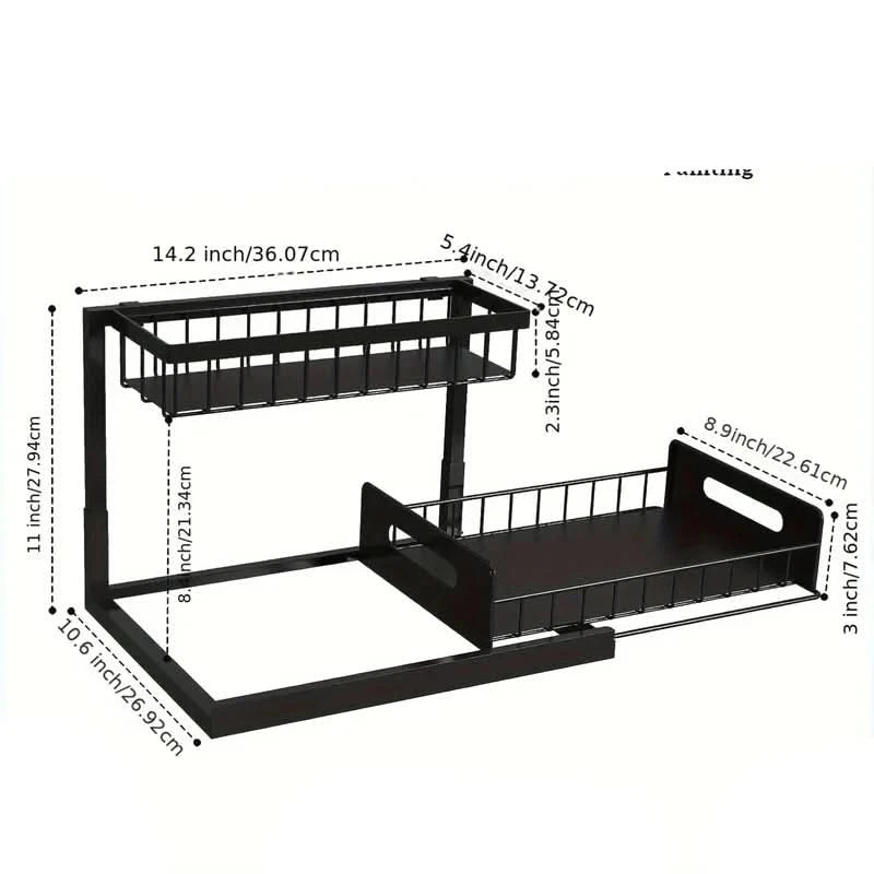 Expandable Double Layer Under Sink Organizer with Pull-Out Baskets - Kitchen & Bathroom Storage Solution 5