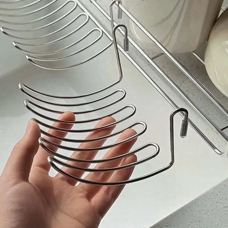Expandable Stainless Steel Over The Sink Dish Rack & Utensil Holder 5
