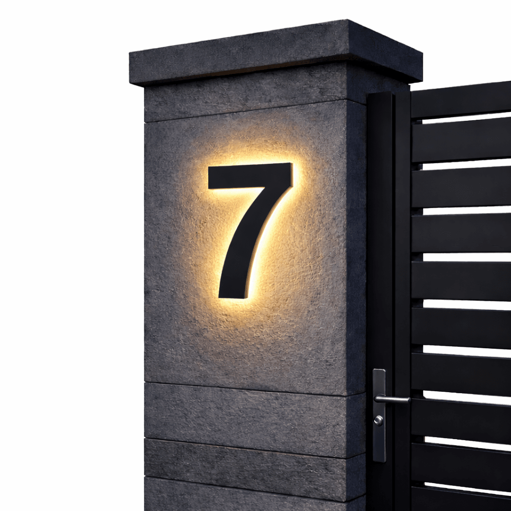 Lichtzeichen - Modern LED House Number Sign with Custom Size & Waterproof Design 15