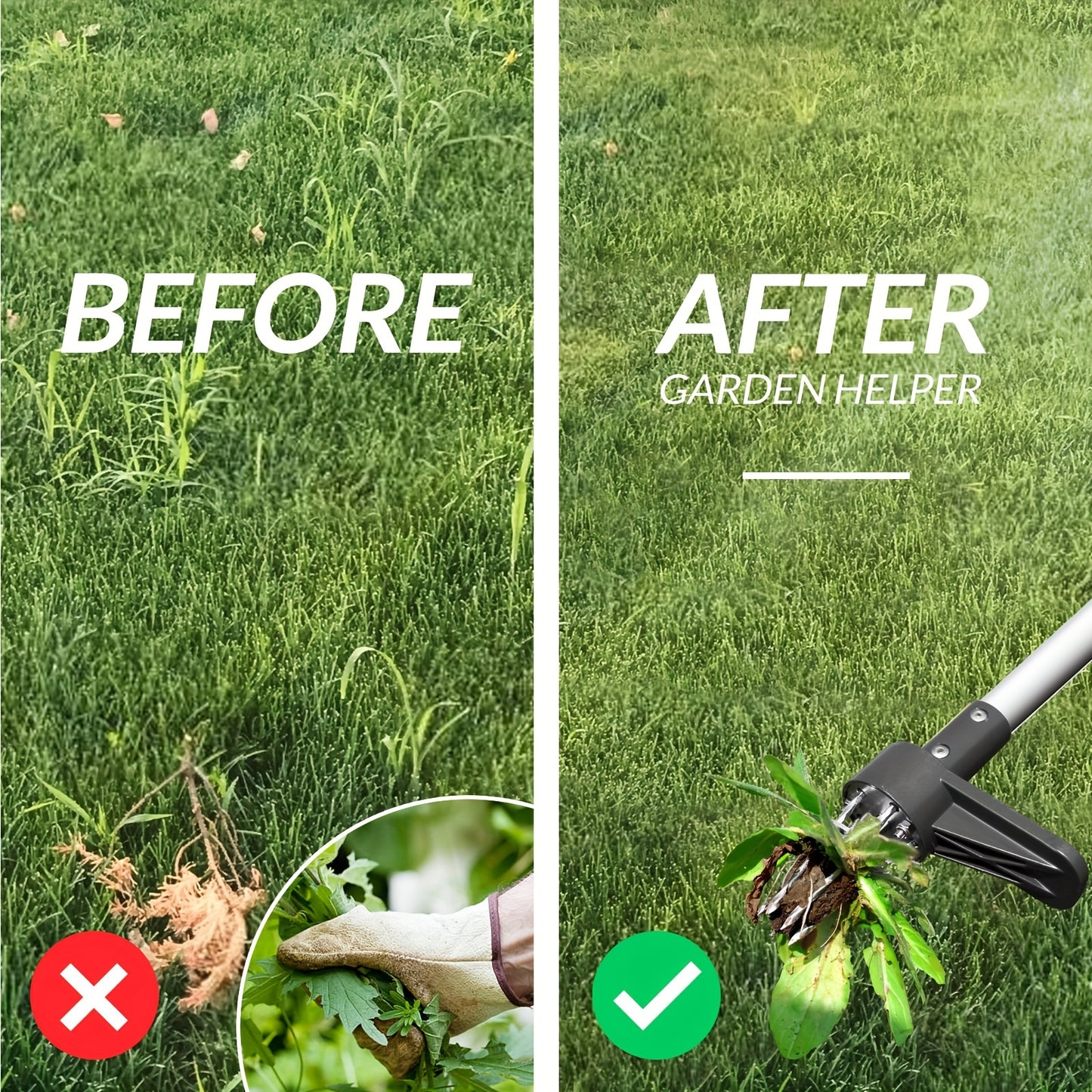 ROOTLIFT - Arrache-mauvaises herbes vertical pour un entretien de jardin plus facile et propre.