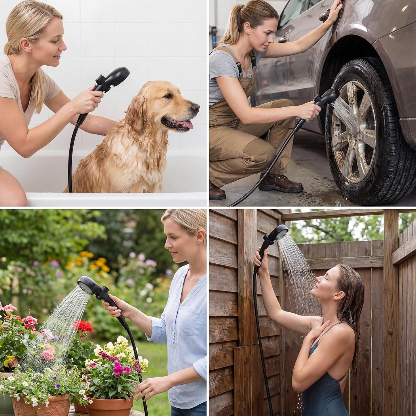 AQUAFLOWX – Pompe de douche portable pour camping avec affichage numérique