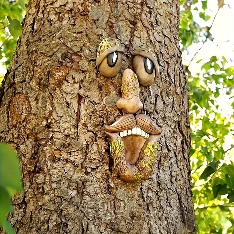 WOODWINK - Verspielter Baumgesichts-Schmuck für den Außenbereich