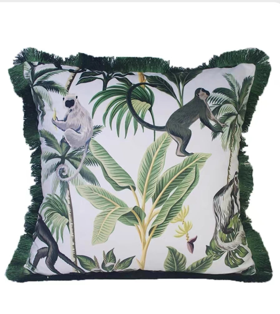 JUNGLELIVA – Housse de coussin rétro à motif animaux de la jungle pour décoration de canapé