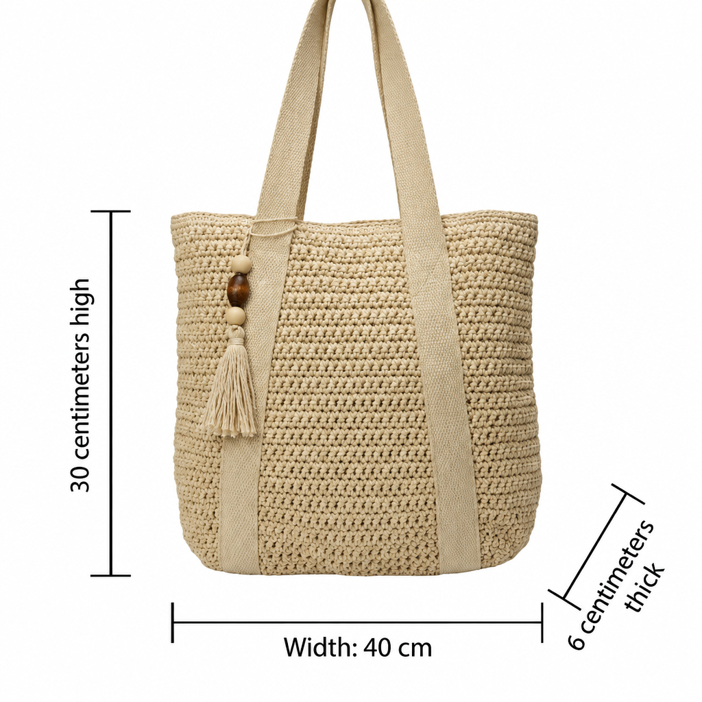 BOHOWEAVE – Woven Raffia Shoulder Tote Bag
