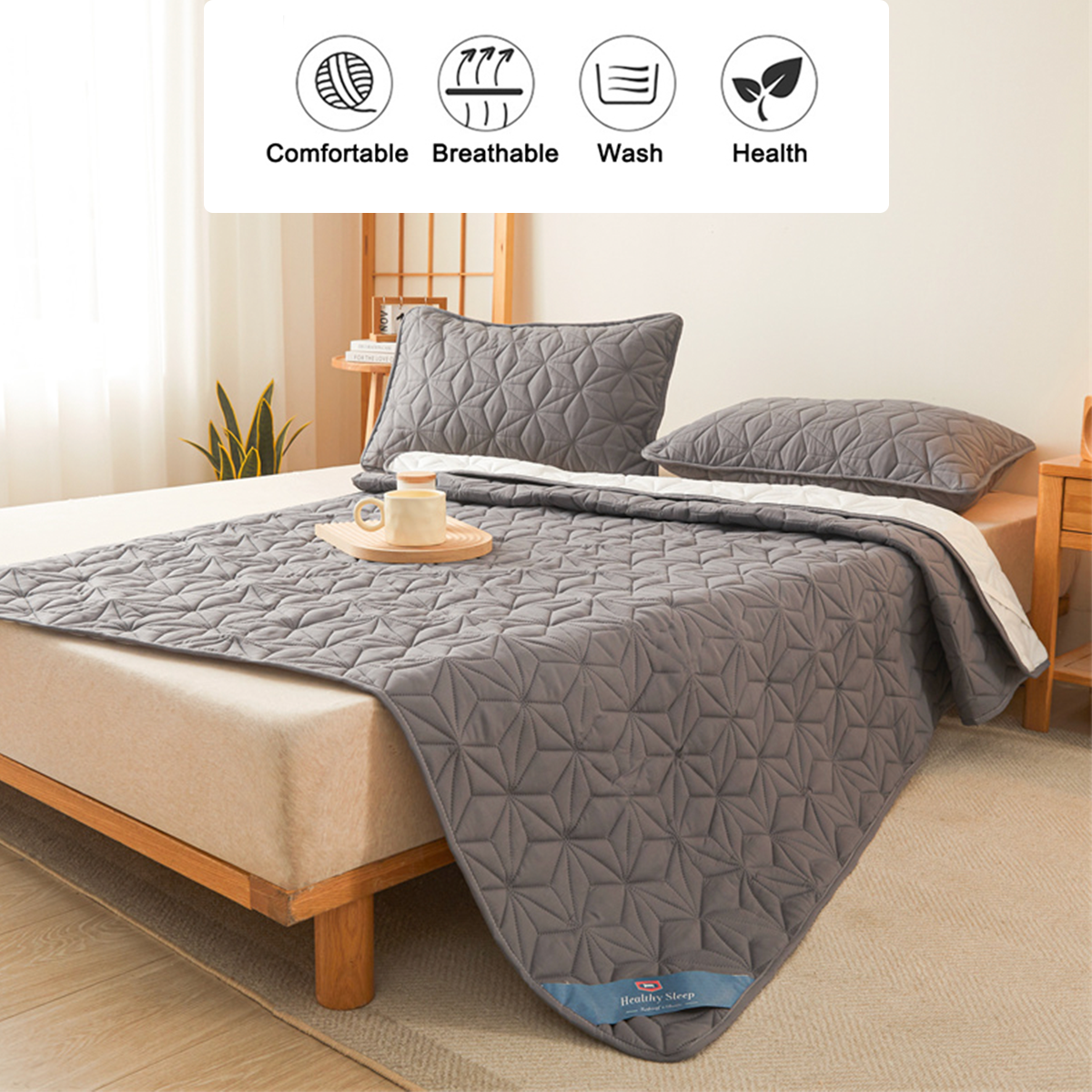 QUILTCLOUD – Waterproof Mattress Pad with Elastic Band Fit
