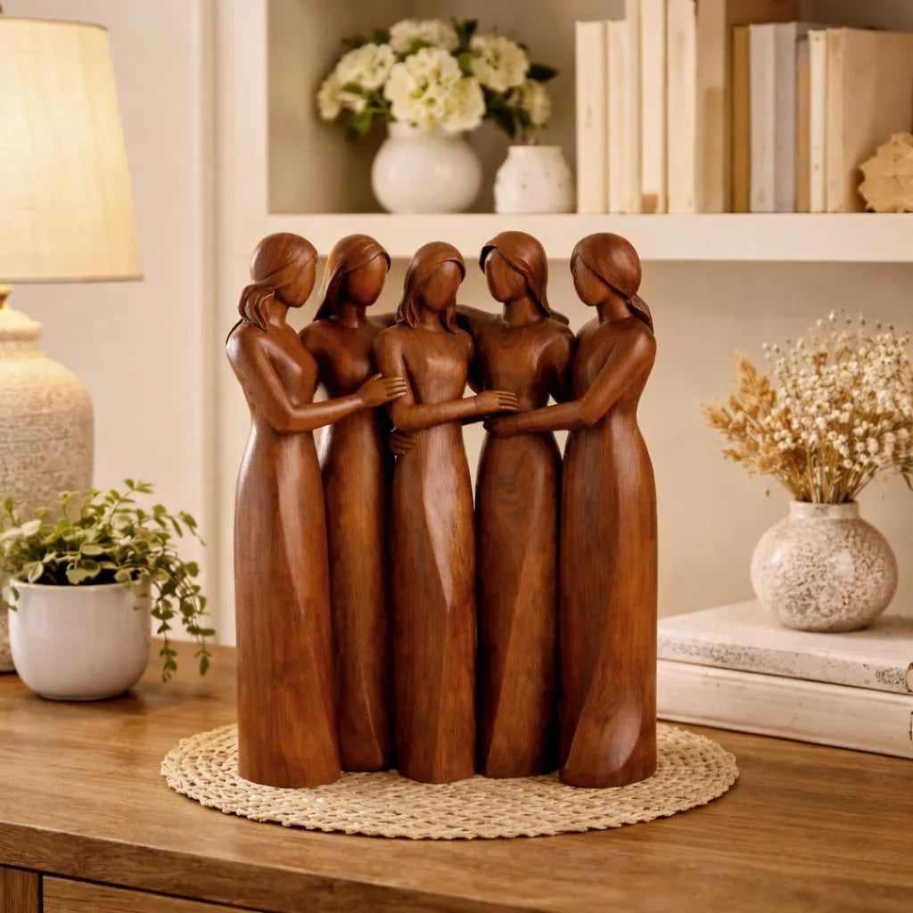 Sisters Sculpture - Elegant Resin Art Celebrating Friendship and Connection 11