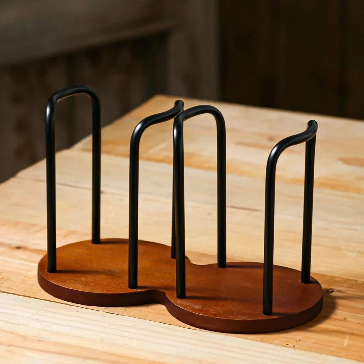 Stylish Bamboo Cup Holder Stand - Space-Efficient Organizer for Mugs 7