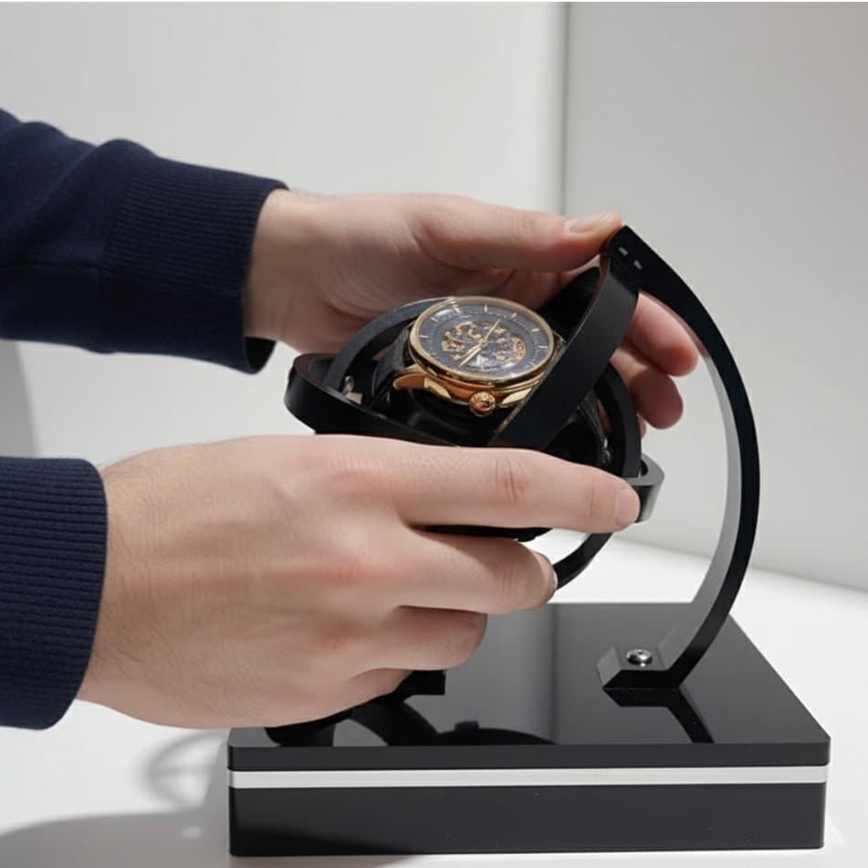Timekeeper - Automatic Watch Winder Box with Quiet Motor & Luxurious Design 7
