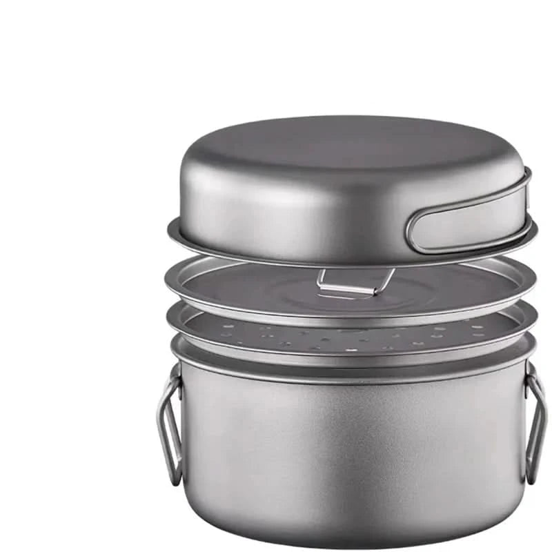 Titanium Adventure - Lightweight Camping Cookware Set with Pots and Pans 5