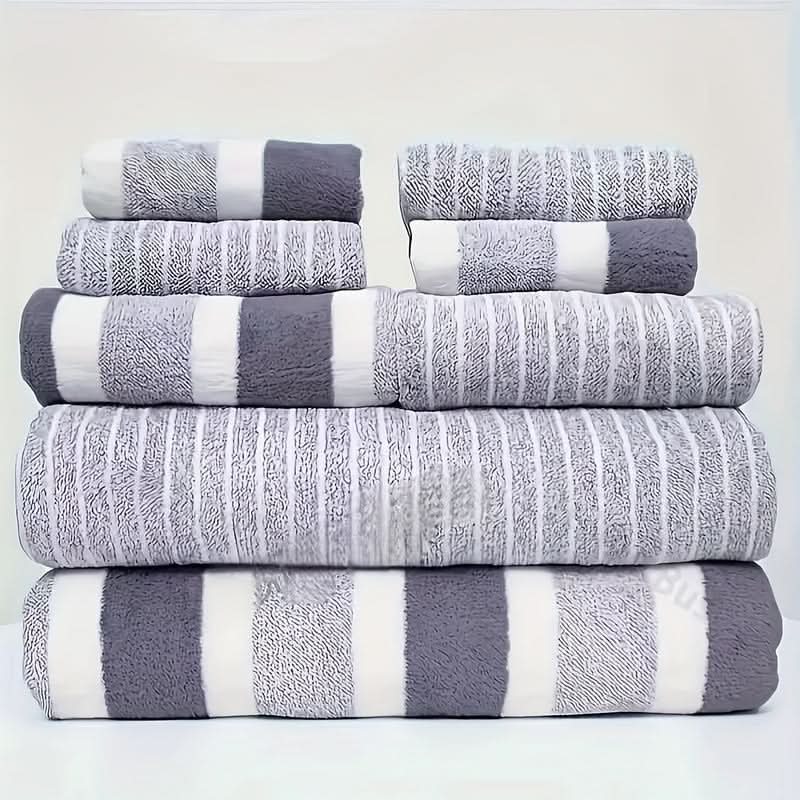 Ultra-Soft Microfiber Bath Towel Set - Luxury, High Absorbency, 8-Piece 10