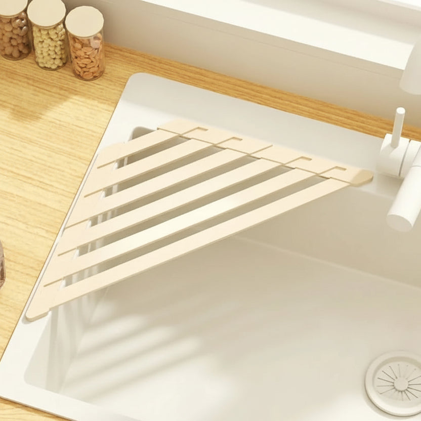 Versatile Foldable Drain Rack - Adjustable Kitchen Sink Organizer with Towel Bar 15