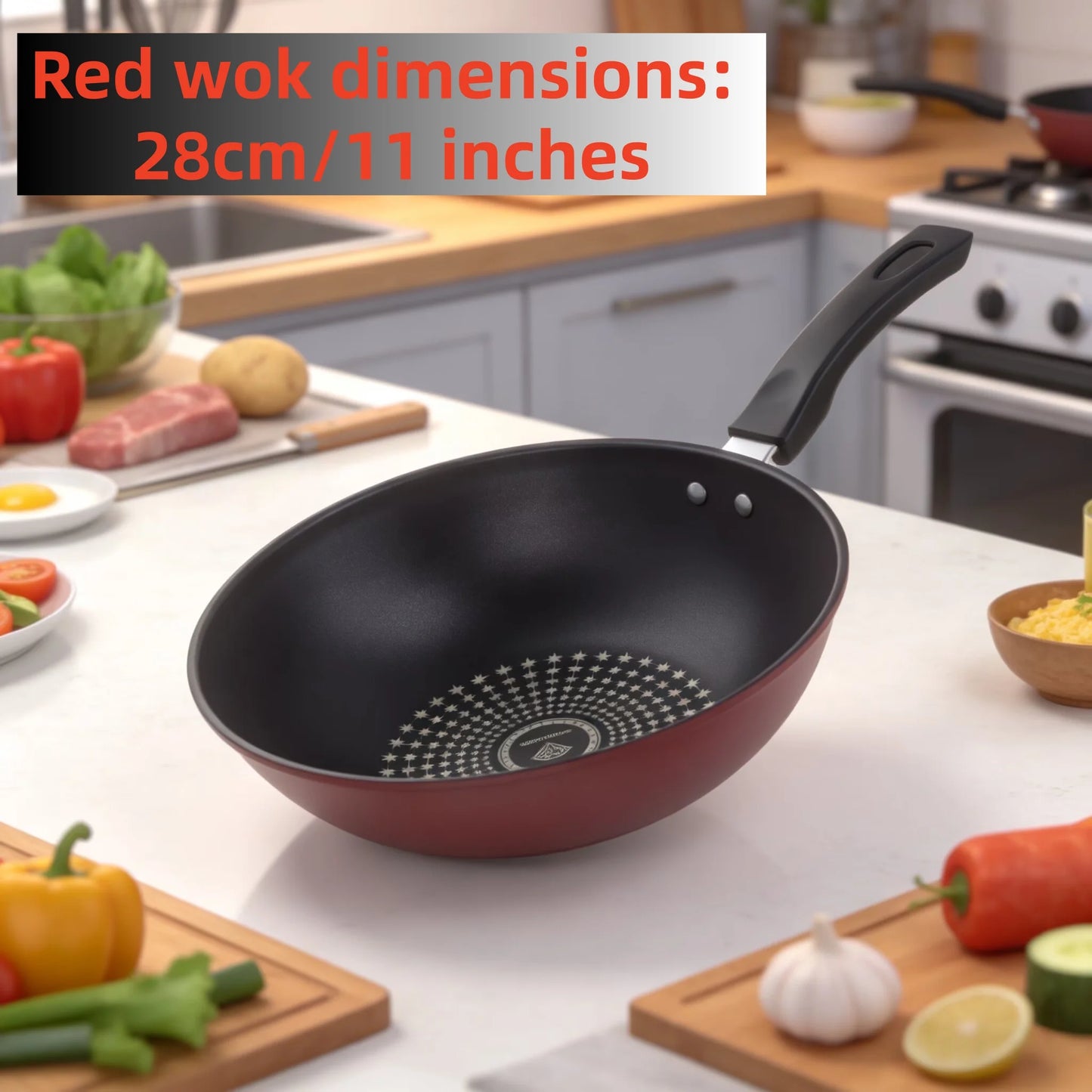 Versatile Non-Stick Induction Wok Pan - Healthy Cooking & Easy Clean 3