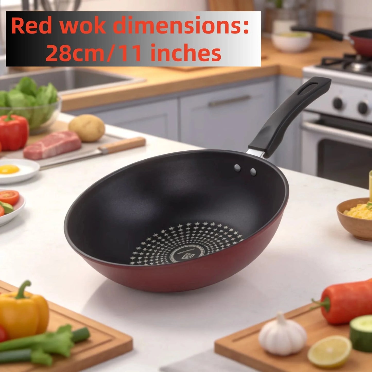 Versatile Non-Stick Induction Wok Pan - Healthy Cooking & Easy Clean 3
