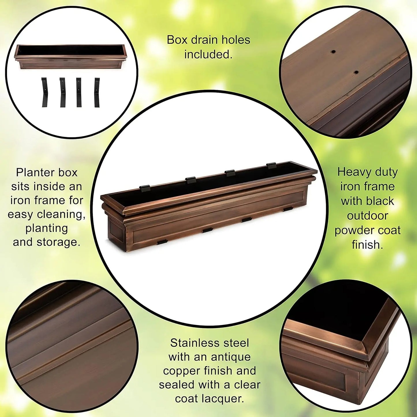COPPERBLOOM – Outdoor Window Planter Box