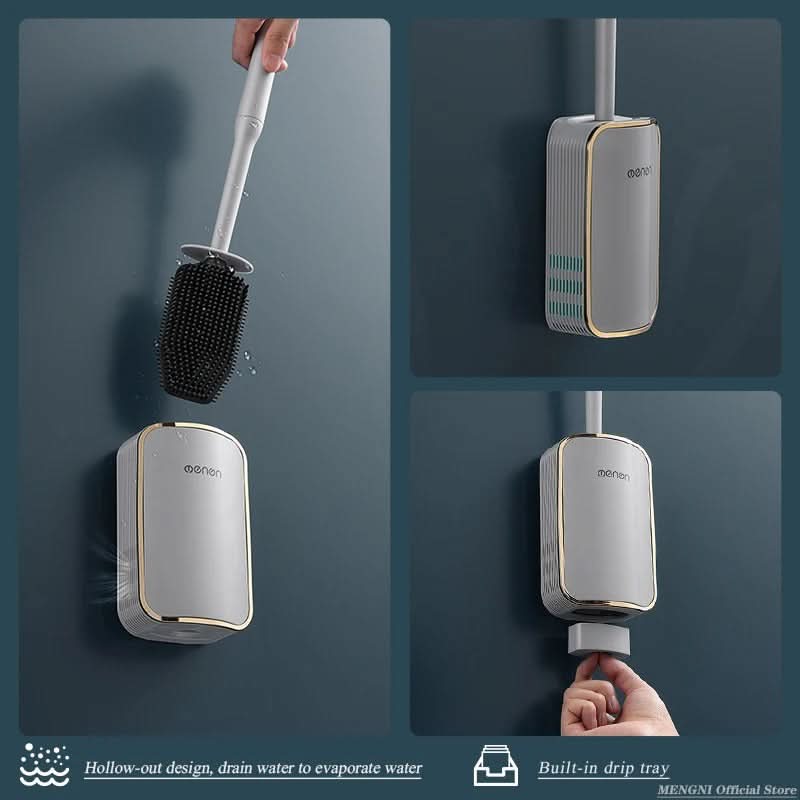 LUXCLEANSE – Wandmontiertes Schnell-Trocken-Toilettenbürsten-Set