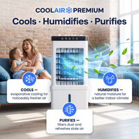 CoolAir Premium - 3-in-1 Portable Air for Cooling, Humidifying & Purifying