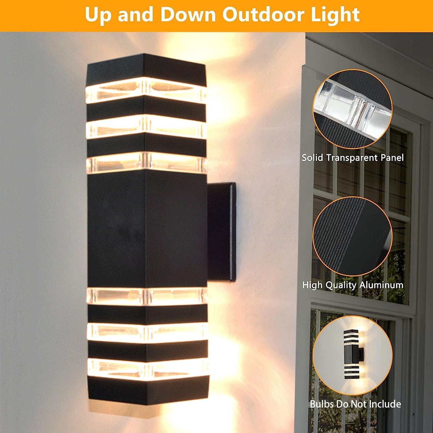 NoirLuma - 3-Layer Square Outdoor Wall Light