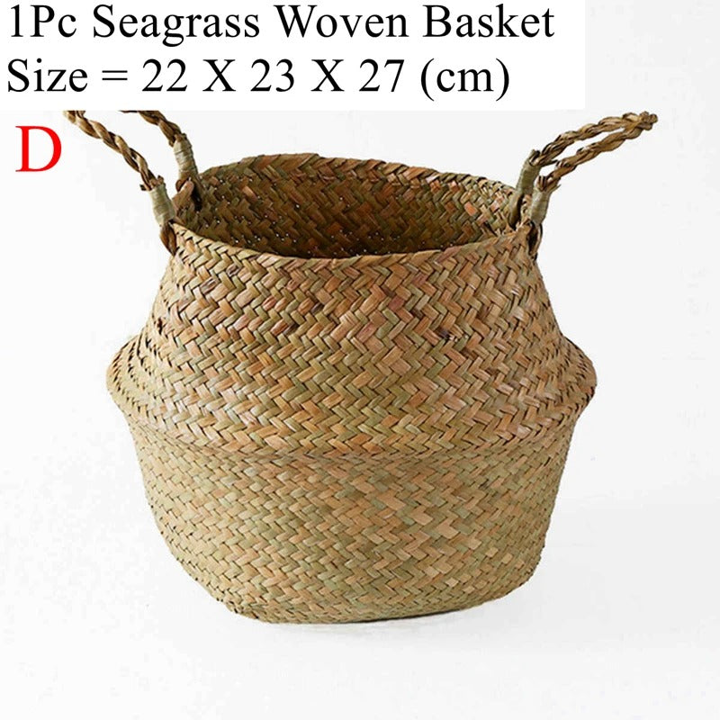 EARTHWEAVE – Panier de rangement tressé en herbe marine