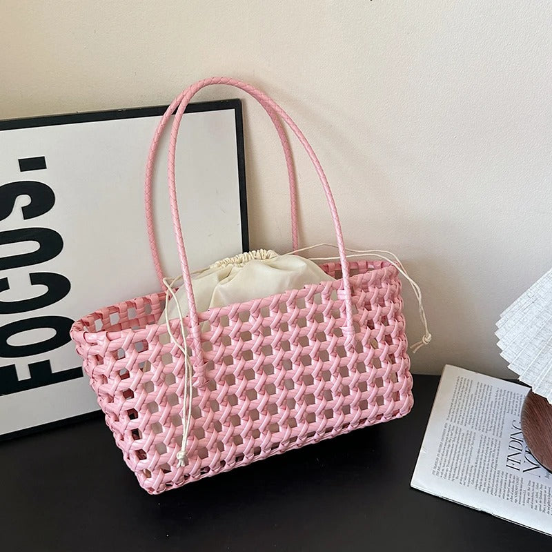 COASTBLOOM – Woven Summer Shoulder Tote Bag