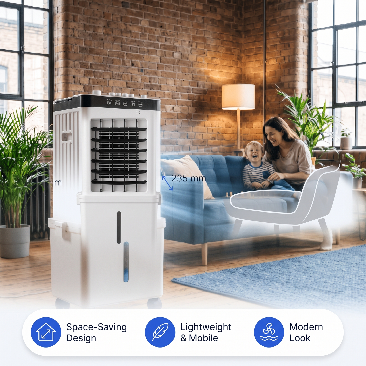CoolAir Premium - 3-in-1 Portable Air for Cooling, Humidifying & Purifying