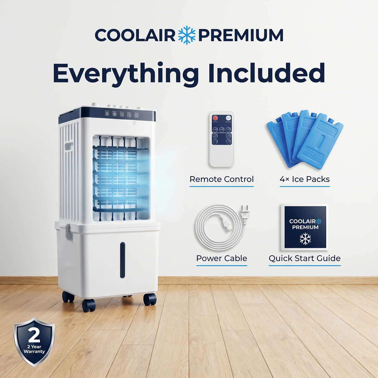 CoolAir Premium - 3-in-1 Portable Air for Cooling, Humidifying & Purifying