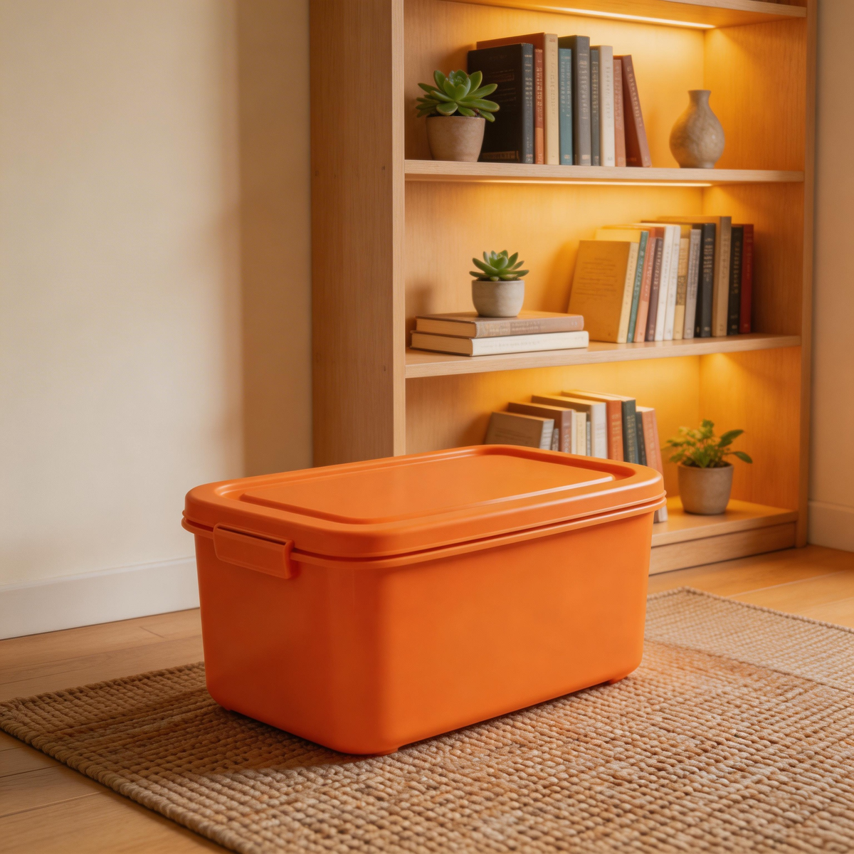 BOXAVERA – orange organizerboks til moderne opbevaring i hjemmet
