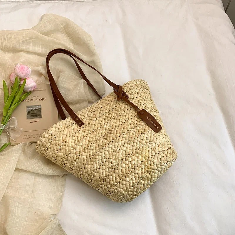 SUNHAVEN – Sac de plage tressé en paille