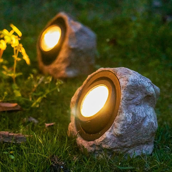 Stoneva - Lampe de jardin en pierre simulée solaire
