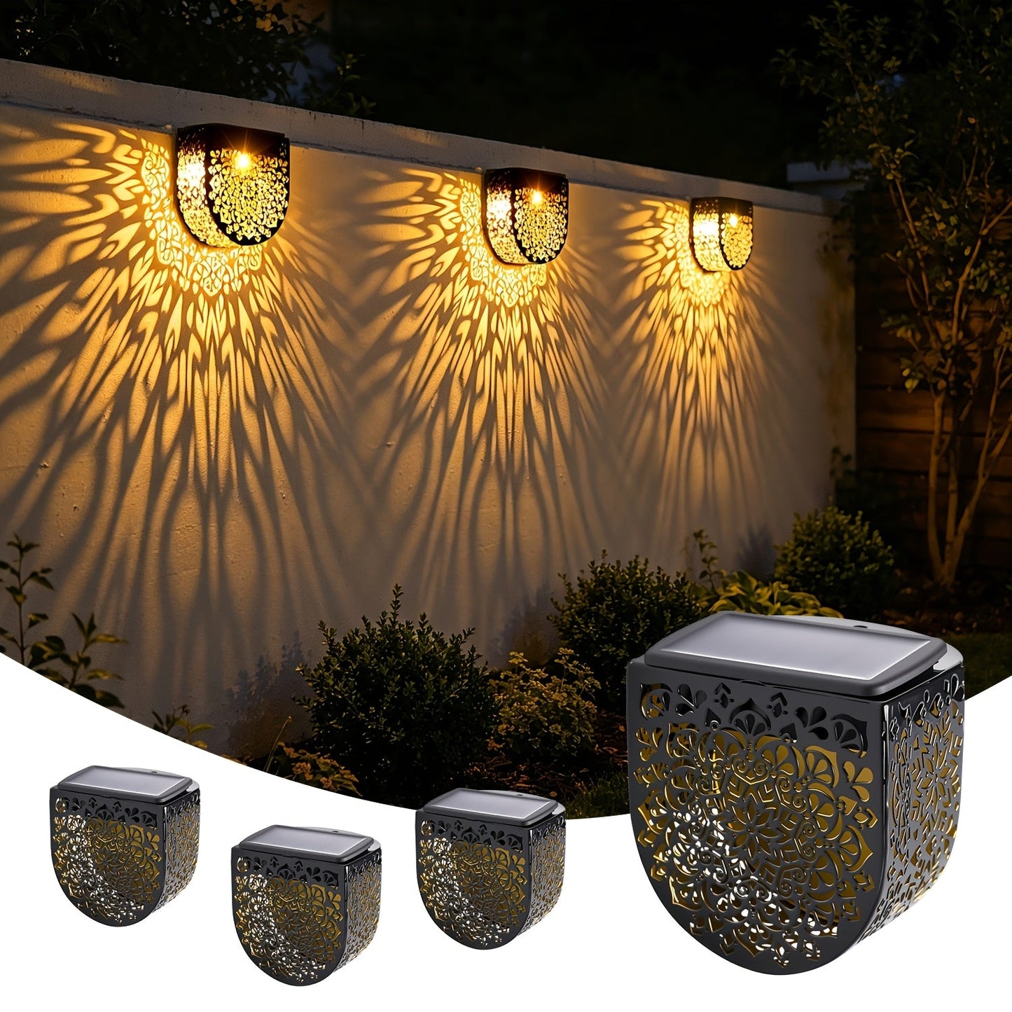 MiraLux - Solar HollowGlow Outdoor Fence Lights 4-Pack