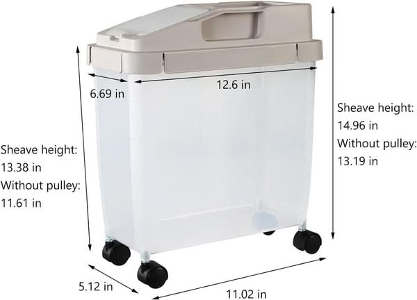 GRAINROLL – Contenitore per conservare 10kg di riso con ruote per facilitarne lo spostamento