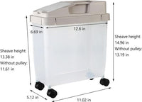 GRAINROLL – Contenitore per conservare 10kg di riso con ruote per facilitarne lo spostamento