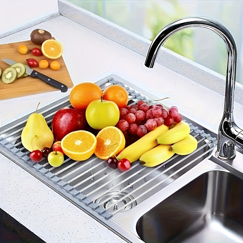 ROLLSINK – Égouttoir à vaisselle en acier inoxydable enroulable