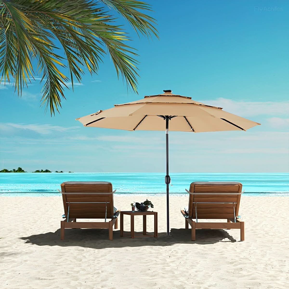 SUNSETCANOPY – Rotatable Patio Umbrella for Elegant Outdoor Shade
