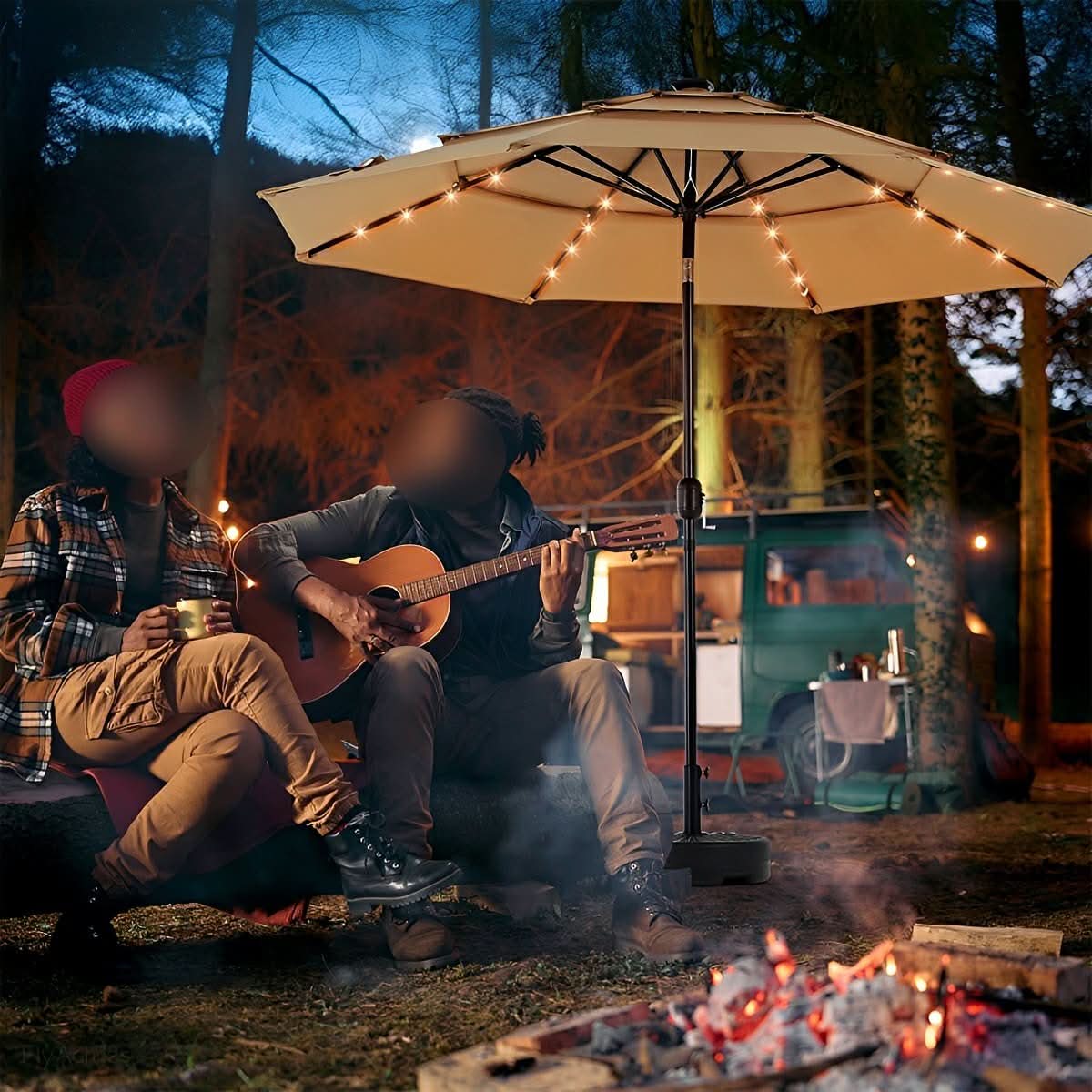 SUNSETCANOPY – Rotatable Patio Umbrella for Elegant Outdoor Shade