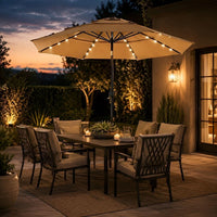 SUNSETCANOPY – Rotatable Patio Umbrella for Elegant Outdoor Shade
