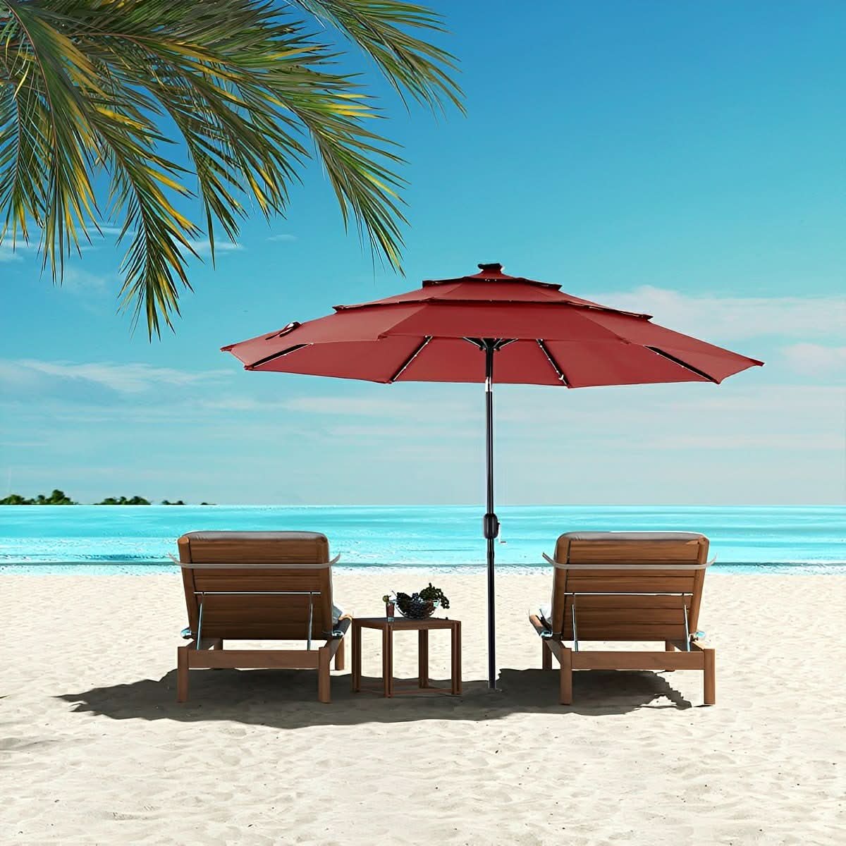 SUNSETCANOPY – Rotatable Patio Umbrella for Elegant Outdoor Shade